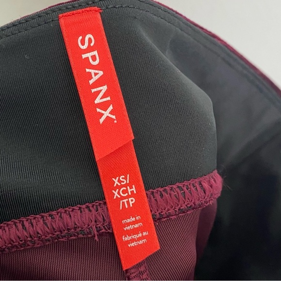 Spanx Burgundy Velvet Leggings - Picture 7 of 9